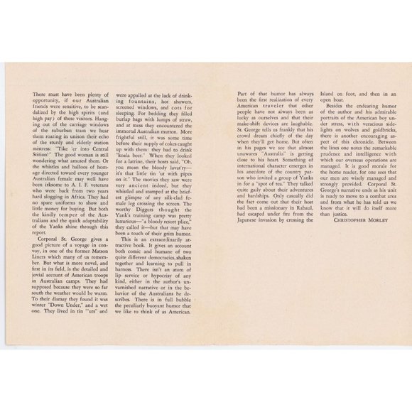 1944 C/O POSTMASTER, St. George, AUSTRALIAN WWII ARMY HUMOR w/Book Club Insert - Picture 8 of 9